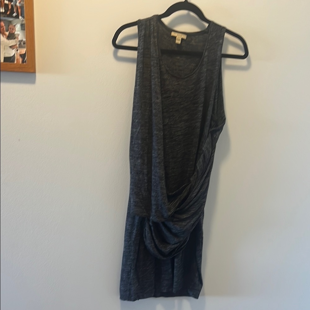 Burberry Asymmetrical Ruched Tank Top Gray